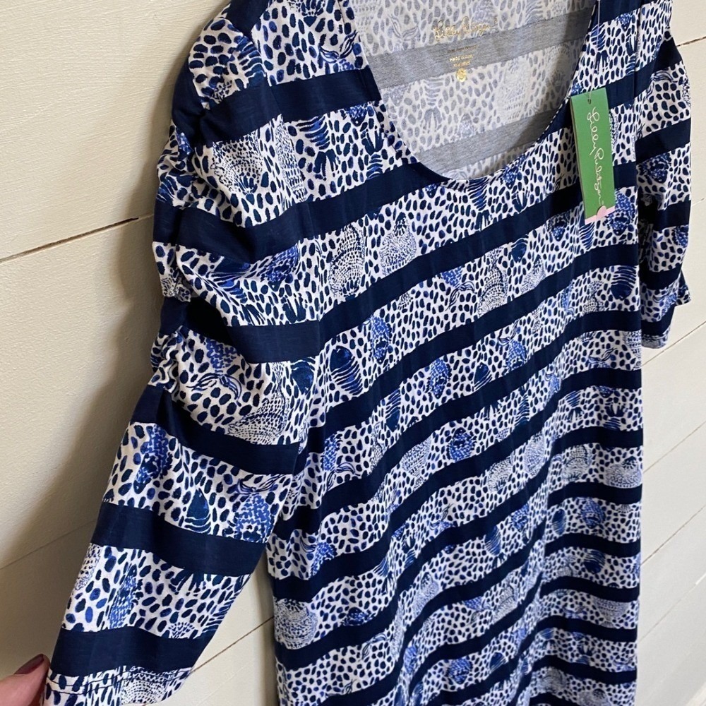 Lilly Pulitzer LaJolla Dress High Tide Heart and Sole Stripe - S NWT - Picture 10 of 12